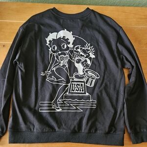 Elf Sack x Betty Boop Collab Black SweatShirt Size Medium